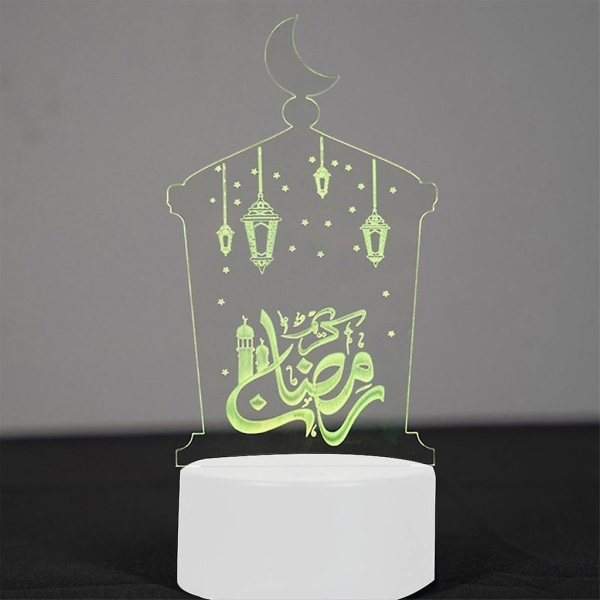 Creative 3D Akryyli yövalo Mubarak Led -pöytävalaisin Kareem Juhlasisustustarvikkeet Joulu G