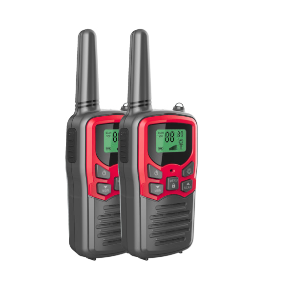 Kids Walkie Talkie(2 Pieces Black), Toy Walkie Talkie, 8km Wide Range Walkie Talkie with 22 Communication Channels, LCD