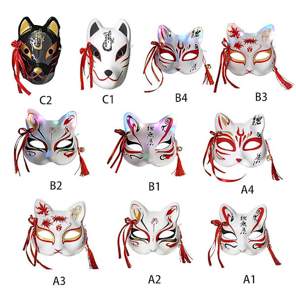 Glitter Mask LED Räv Mask Halloween Rekvisita Pojkar Flickor Maskeradfest FestivalB4