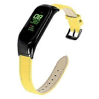 For Xiaomi Smart Band 8 Genuine Leather Strap with Black Watch Case Style E Style E