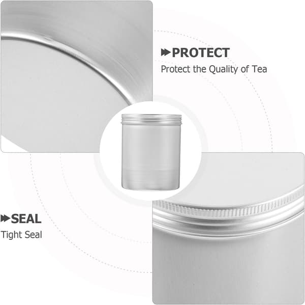 500 ml aluminium teboks multifunksjonell oppbevaringsbeholder sølv minimalistisk design bevarer friskhet