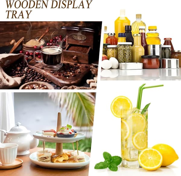 2 Pcs Rectangular Tray, Durable Small Wooden Trays for Tea, Decorative with Smooth Surface, Ideal for Tea, Coffee, Snacks【29.5*10.5*1.5cm】