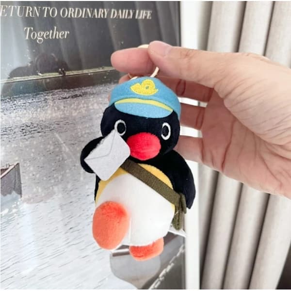 Pingu Postman Plys Task Charm Nøglering Nøglekæde Tilbehør Sød Pingvin