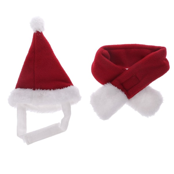 Pet Cap Hat Scarf Christmas Headwear Clothing Dog Puppies Cat SuppliesRed