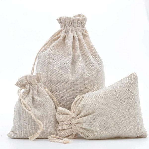 25 kpl pieniä kangaskasseja puuvillakassi 13x18cm Juuttikassi Pussi Kangas Nyörikassi Kangaskassit Korulahjat Kassit Uudelleenkäytettävä Teepussi