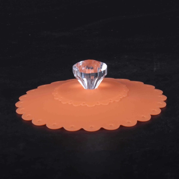 2 stk Silikonglasskopplokk Gjenbrukbare antistøvkopplokk Matgodkjent silikondrikkeglasskopplokk Oransje Orange
