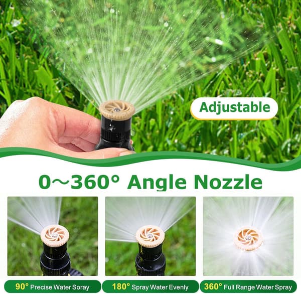 360 Degree Automatic Garden Sprinkler 4-Pack Adjustable Irrigation System Lawn Watering Nozzle for Green Grass