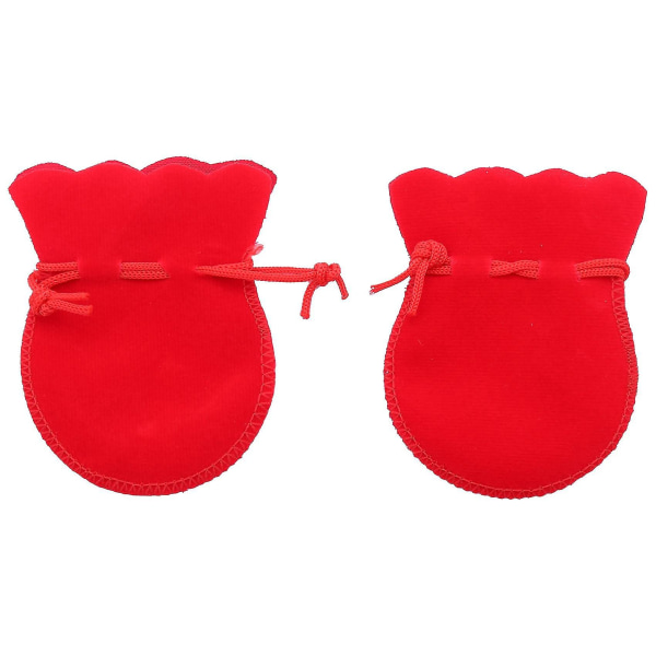 60 röd sammet ovala örhängen Bröllopspresent Gåva Favor Bag Pouch