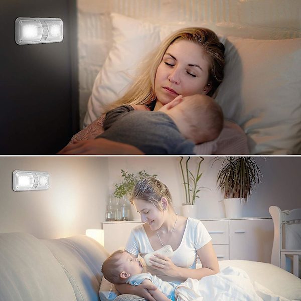 12 V LED sisävalaistus asuntoautoon, kattovalaisin 12 V 6 W LED luonnonvalkoinen valo, kaksoisvalot kytkimellä matkailuautoon, asuntovaunuun, veneeseen, 2 kpl