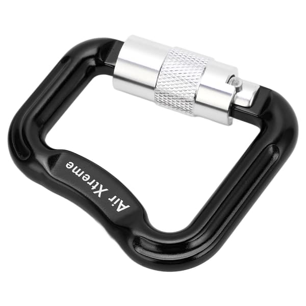 20KN Automatic Locking Climbing Carabiner D Shape Lightweight Twist Lock Black