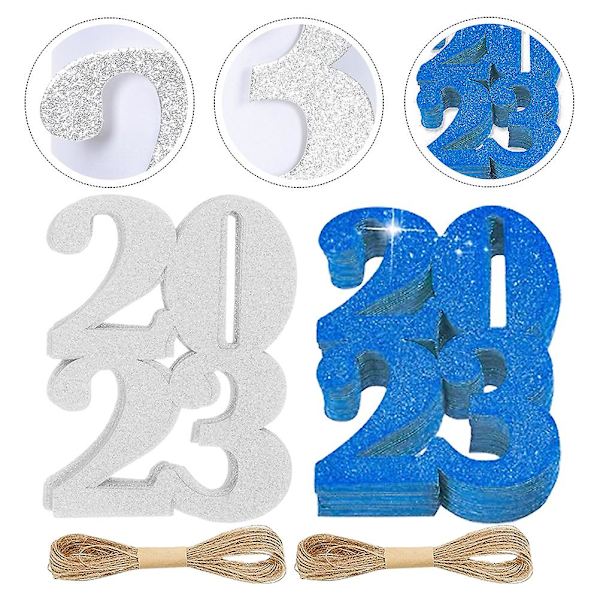 1 Sæt Vase Etiketter 2023 Glitter 2023 Graduation Etiketter Dekorative Vase Etiketter Graduation Party Dec
