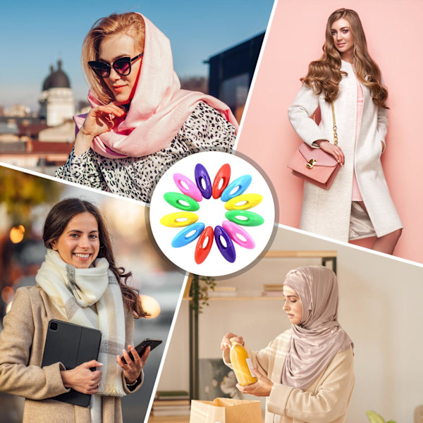 Monivärinen Huivi Turvapinnit Muovikotelo Pinnit Soikea Turvapinni Turvallinen Lukitus Vaatteet Brooch Pinnit Huivi Clipit, Sarja 36