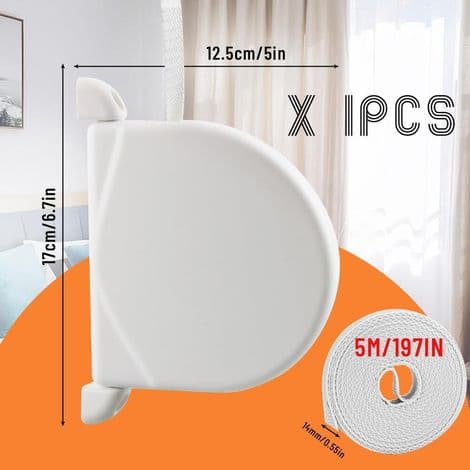 3-piece roller blind strap winder, 145 mm screw hole spacing, mini system, with included 14 mm x 5 m strap, white