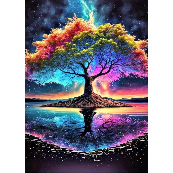 Landscape Diamond Painting Kits, 5D Tree Diamond Painting Kits for Adults Round Diamonds Magic Tree Diamond Painting Kits Crest Ar