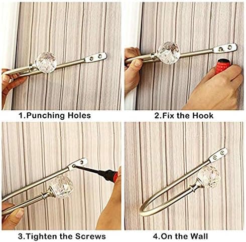 Gardinclips U-formet metalgardinsnor, metalgardin -2 P