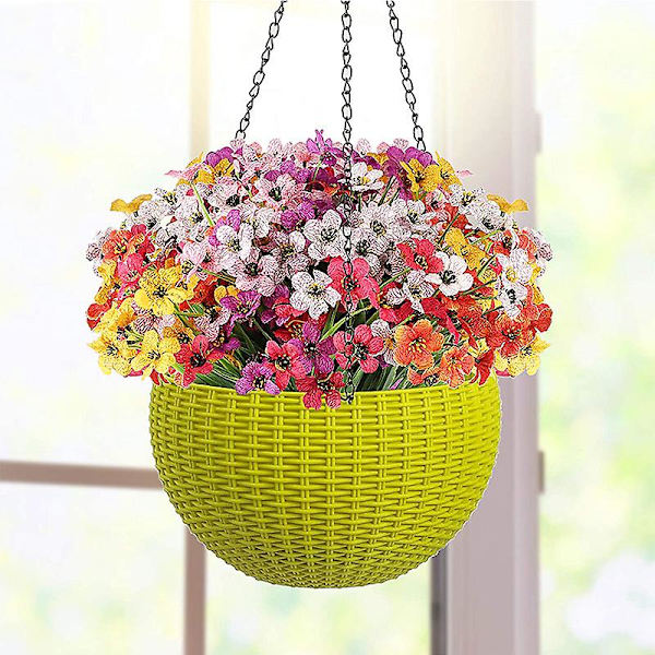 Kunstige Blomster Pentaviolet Utendørs Anti-UV Kunstige Blomster Kunstige Blomster Veranda Utendørs Dekorative Blomster, Utendørs Kunstige Kunstige Blomster Busk