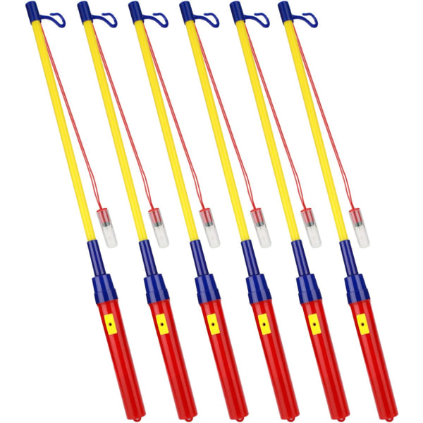 Sæt med 6 lygtestave med elektronisk LED-lys til Sankt Martin, Halloween, børnefødselsdage, fester, lygteoptog og fester, 39 cm