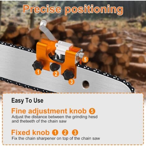 Chainsaw Chain Sharpener, Crank-Operated Chainsaw Chain Sharpener, Chainsaw Chain Sharpener, Chainsaw Chain Sharpening Tool for Loggers and Gardeners