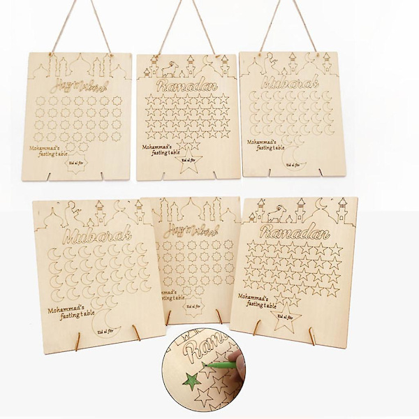 Puinen Laskentakalenteri DIY-Piirustuskoristelu Kynillä Juhlatarvikkeet