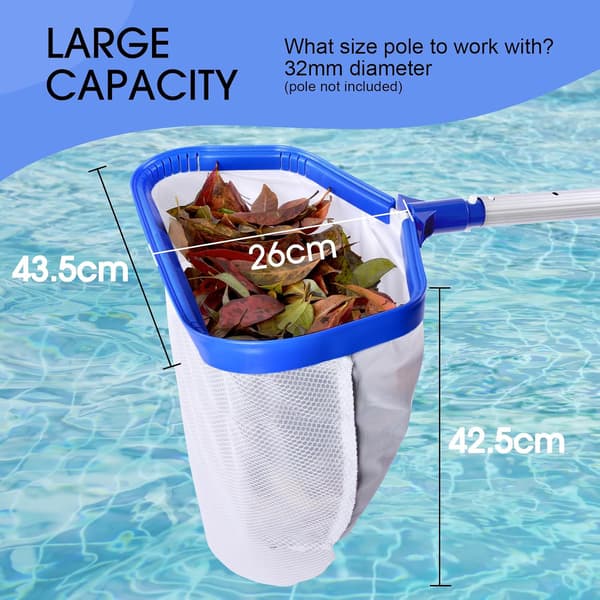 Pool Skimmer Net with Double-Layered Deep Bag, Sturdy Aluminum Frame, Pool Skimmer Net (Pole Not Included)
