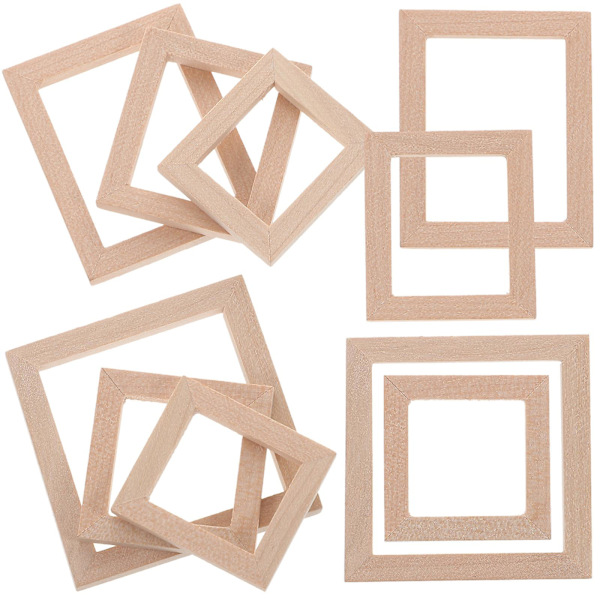 10 stk Dukkehust Mini Rammer Bilde Rammer DIY Håndverk Miniatyr Dukkehust Dekorasjoner 4.3X4.3X1.5C