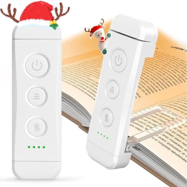 Rechargeable Reading Light, Bedside Reading Lamp, 3 Warm Colors x 5 Brightness Settings, Compact and Durable, Gift for E-readers