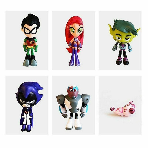 6-pack helt nya actionfigurer för barn från Teen Titans Go