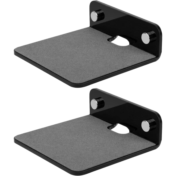 Pienet kelluvat hyllyt Kaiutinhyllyt - 2 pakkaus 4,25 pientä seinähyllyä Kaiutinkiinnike Bluetooth kaiuttimen verkkokameralle (musta, pieni)