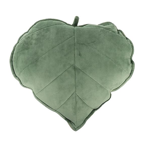 Plantedekor Plysjplante Pute Bladtrykk Puter Stolseterygg Pute Blad Kastepute Plysj L Green 45X45X15CM