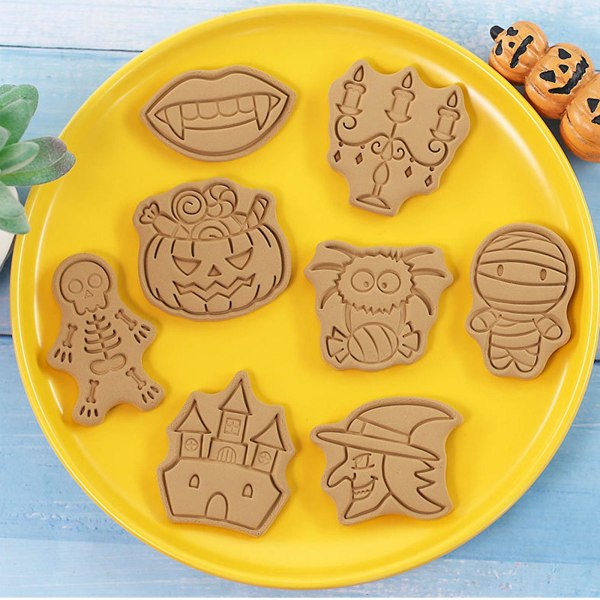 Set med 4 Halloween-kakformar för kök, bakning, kakor, verktyg för barn, Set 4