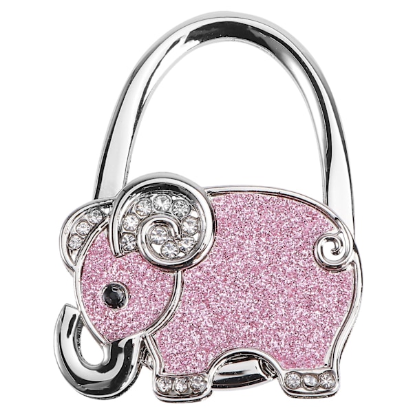 Bord Vikbar Väska Strass Elefant Hängare Handväska Krok Hållare (rosa) Rosa