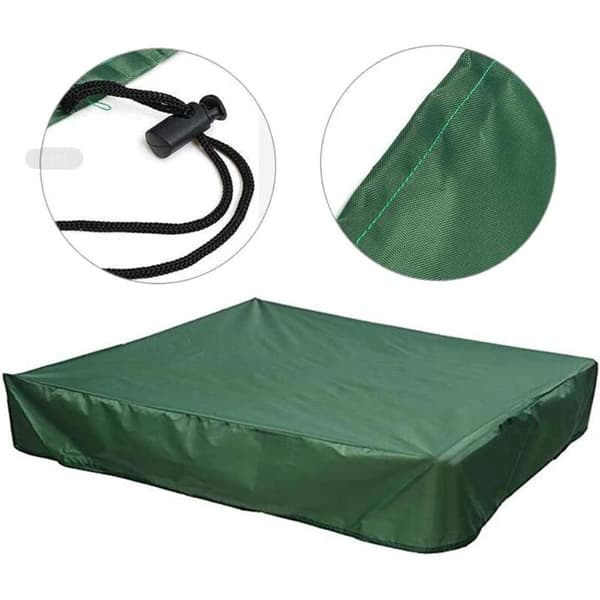 Sandpit Cover with Drawstring, Dustproof Sandpit Cover BhasProtective Cover, Green-150x150cm210D