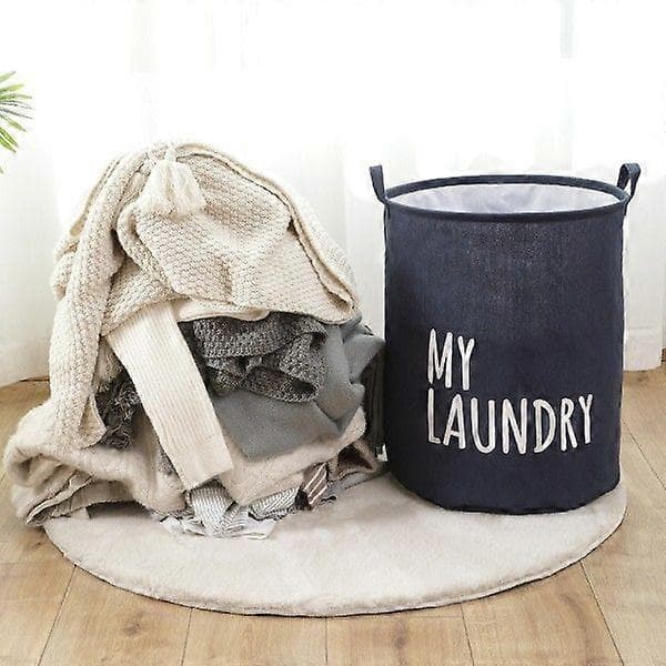 Foldable Laundry Basket with Drawstring Large Capacity Waterproof Clothes Storage Basket for Home Bathroom Bedroom