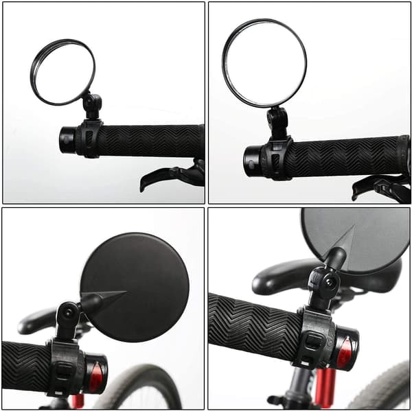 2-pack Universal Bicycle Handlebar Mirrors, Swivel Reflector, Handle