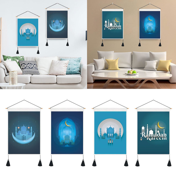 Tyylit 4Tapestry Seinämaalaus Art Deco Mubarak Kuun Kuvio Koti Makuuhuone Olohuone Toimisto KoristeluTyylit 4