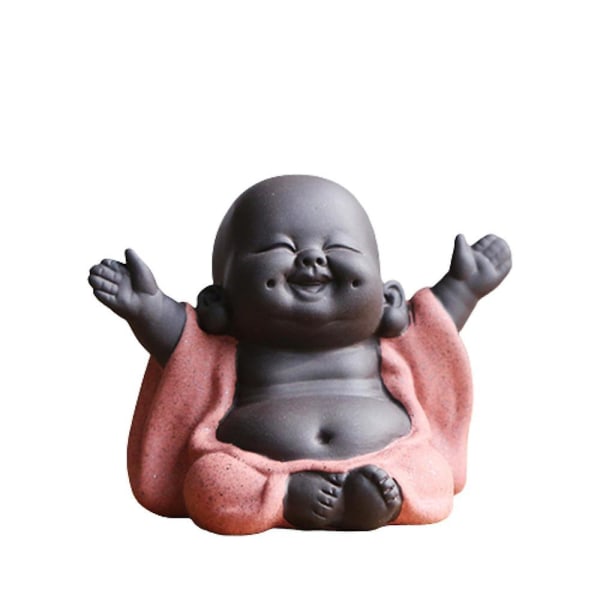 Skrattande Buddha Staty, Liten Munk Heminredning, Färgglad Lila Sandsand Tepet, Liten Munk Stor Mage Maitreya Buddha, Heminredning Te Ceremonin T