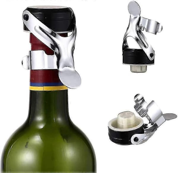 4 Champagnepropper, Champagnepropper i rustfrit stål, mousserende vinprop