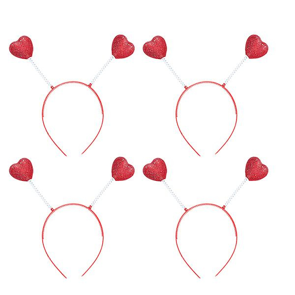 4 st Uppsättningar Flickor Nyhet Pannband Bröllop Pannband Antenn Huvud Boppers RödM
