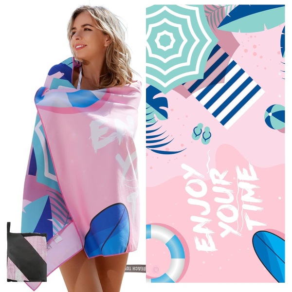UV-beskyttelsesmærkat strandhåndklæde (180×90 cm)（A)