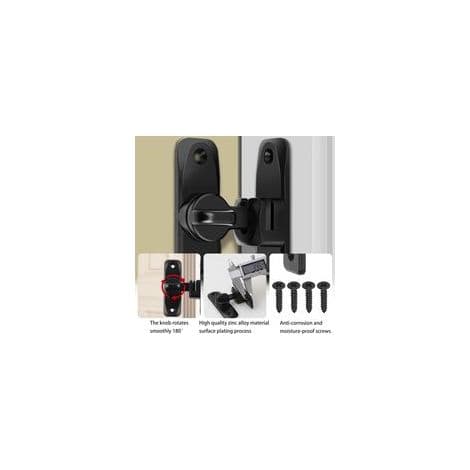 90° Sliding Door Lock - Tilting Zinc Alloy Hook Latch - Enhanced Security for Interior Spaces