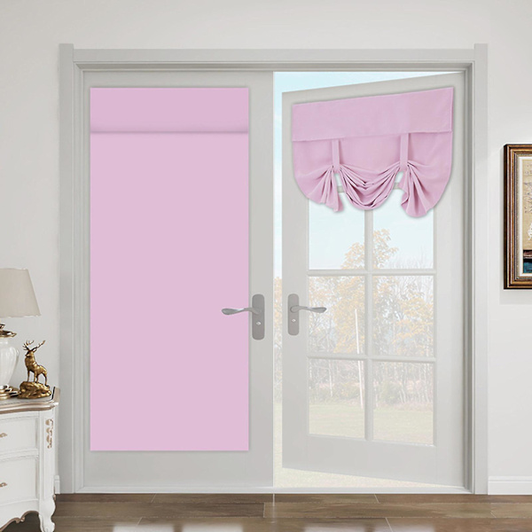 Dörrgardiner för dörrfönster, termiskt isolerade, integritetsskyddande sidoljusgardiner för ytterdörr, 26 x 68 tum Pink 66x173