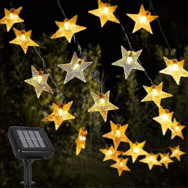 Solar String Lights, 12m 100leds Ip65 Vattentät Solar Lights Outdoor Garden Varmvit Solar Powered Star Lights för trädgård, fest, bröllop (12m)1st