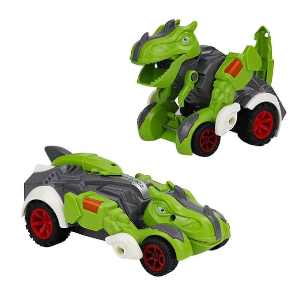 Transformerende dinosaurielegetøj til børn, dinosaurie-transformerende billegetøj, træk tilbage Dino-racerbil, julegave