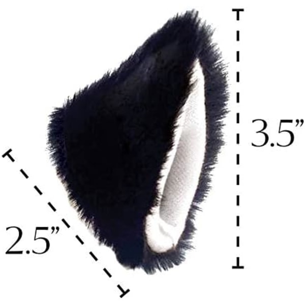 Black Cat ører og halesett med øreklemme og lang hale for svart og hvitt dyre-cosplay-kostyme for kvinner/jenter/barn, Halloween,