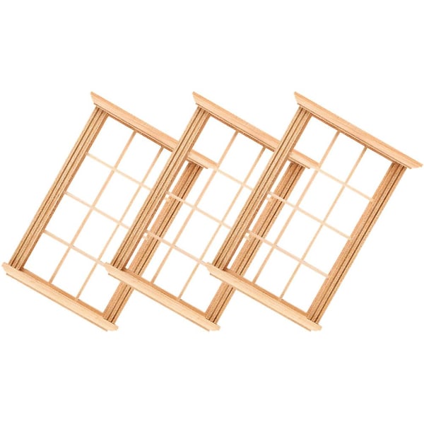3 stk Tiny House Vinduesrammer Miniature Vinduer Mini Møbler til Dukkehus (1:12 skala) 11,5x8,3 cm 11.5x8.3cm