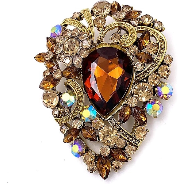 Elegant Dam Brooch i Guldton med Österrikiska Kristaller för Kvinnor
