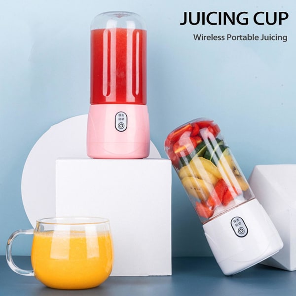 Juicer Bærbar elektrisk juicekopp for husholdningsbruk med stor kapasitet, multifunksjonell liten mini-juicer Rød Red