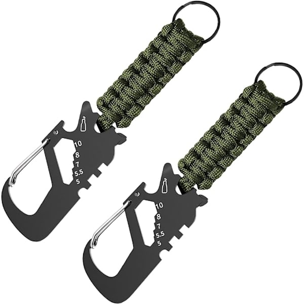 Paracord-nyckelring med karbinhake - Utomhusöverlevnadsverktyg för camping och vandring