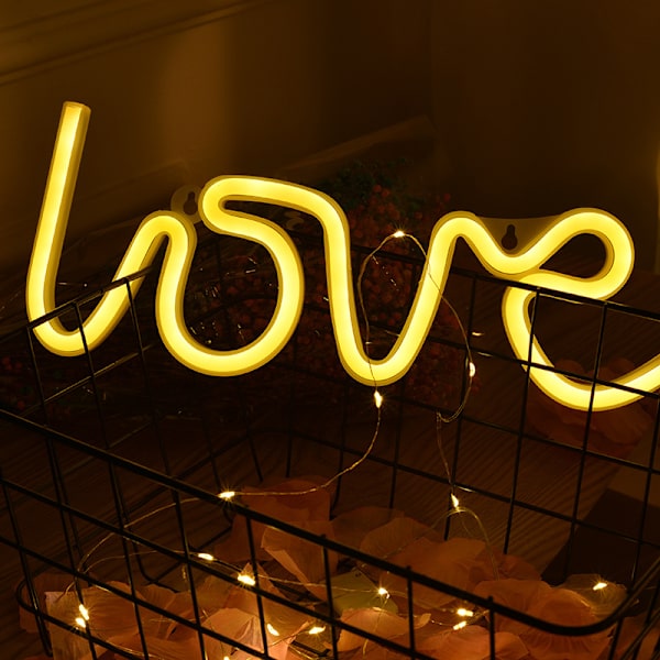 LED neon skilt dekoration -LOVE- alle lejligheder -Festival farverige lys-2 stk