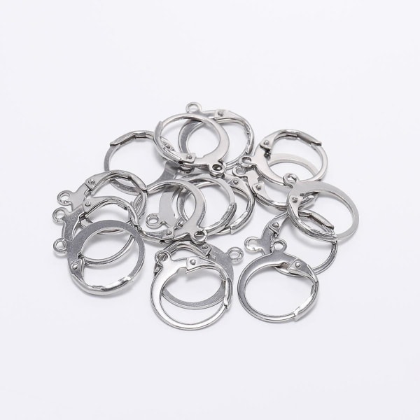 Silver Hoop Earrings Silver Earrings Stainless Steel Leverback Earring Hoop Earring For Diy Jewelry Making